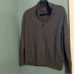 UNTUCKit men’s sweater - quarter zip - large - 100% extra fine merino wool -gray